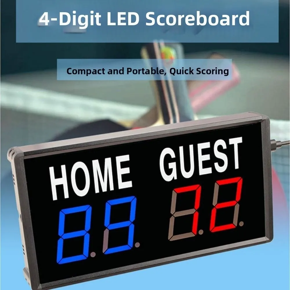 4-Digit LED Digital Scoreboard Remote Wireless Portable Digital Score Keeper Electric Multifunctional Mini Electric Scoreboard