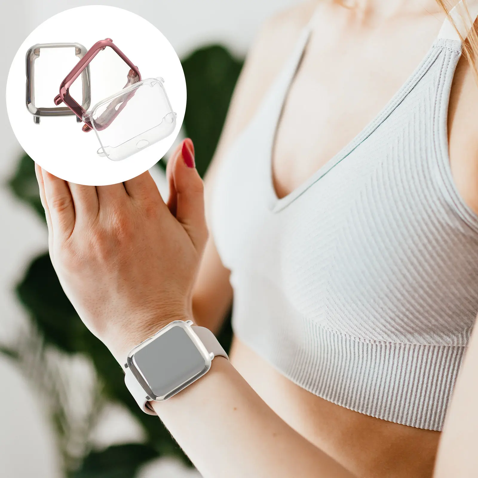 

3 шт. защитные чехлы для часов из ТПУ, прочные, устойчивые к царапинам, для умных часов, серебристые, прозрачные, розовые