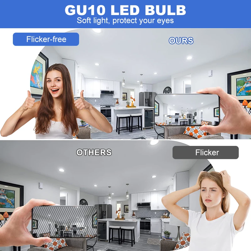 6 /10Pcs reflektory wpuszczane LED GU10 5W reflektory sufitowe AC 220V naturalna biel wbudowana lampa sufitowa wodoodporne IP23