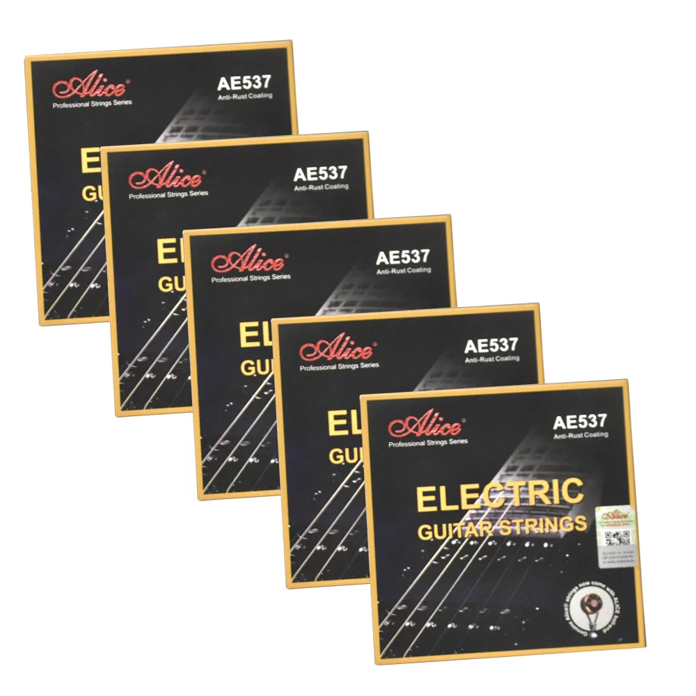 5 Sets Alice AE537-SL Electric Guitar Strings Super Light Tension Steel Iron Alloy Wire