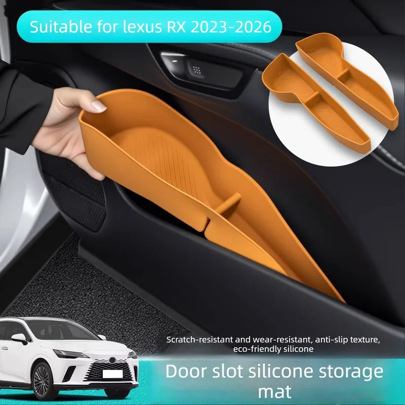 For Lexus RX350h/RX300 RX 2023-2026 Silicone Door Storage Box Door Slot Storage Box Door Groove Organizer Interior Accessories