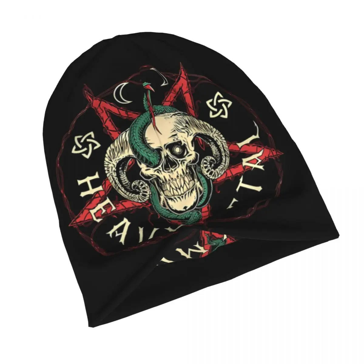 Skull Horn Pentagram Snake Dark Bonnet Homme Fashion Thin Skullies Beanies Heavy Metal Rock Music Caps For Men Women Style Hats