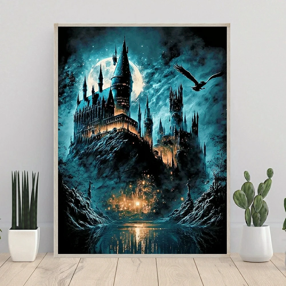 Harries Magic School 5D DIY Diamond Painting Mosaic Fantasy Landscape Cross Stitch Kit Embroidery Handicrafts Home Decor Gifts