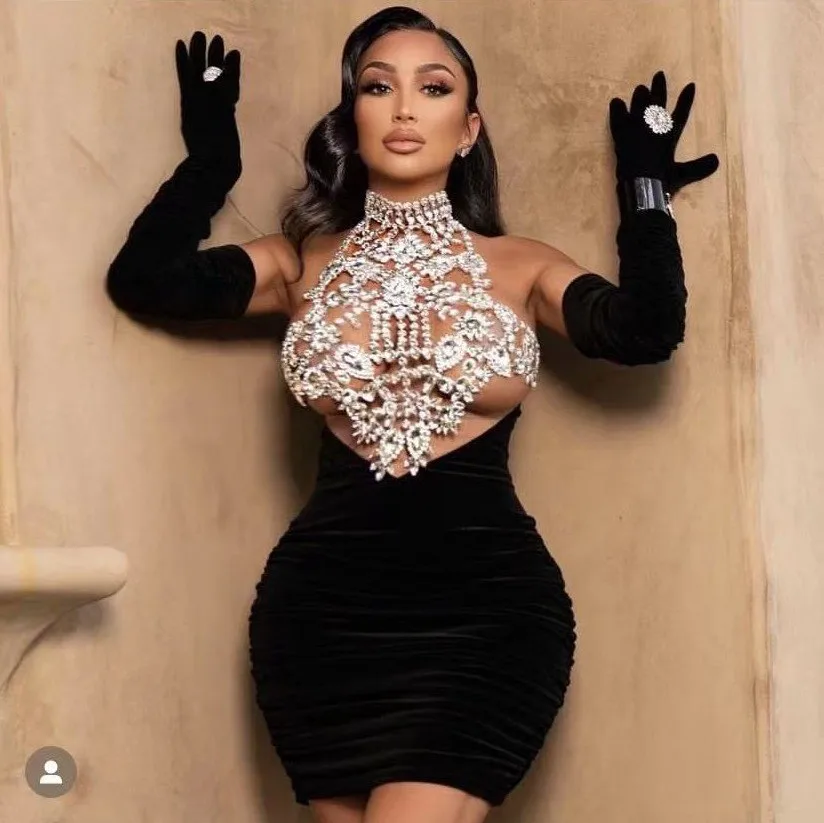 

STOCK Wind Sexy Rhinestone Backless Dress Nightclub Bar Hot Dance Costume Shiny Party Outfit Robe De Soiree Elegante Pour Femme