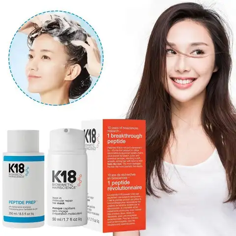 K18 헤어 샴푸 & 컨디셔너 클렌징 두피 모발을 부드럽게 만들어 더욱 윤기나게 만들어줍니다. 영양 수분 공급 수리 모발 건강 강화