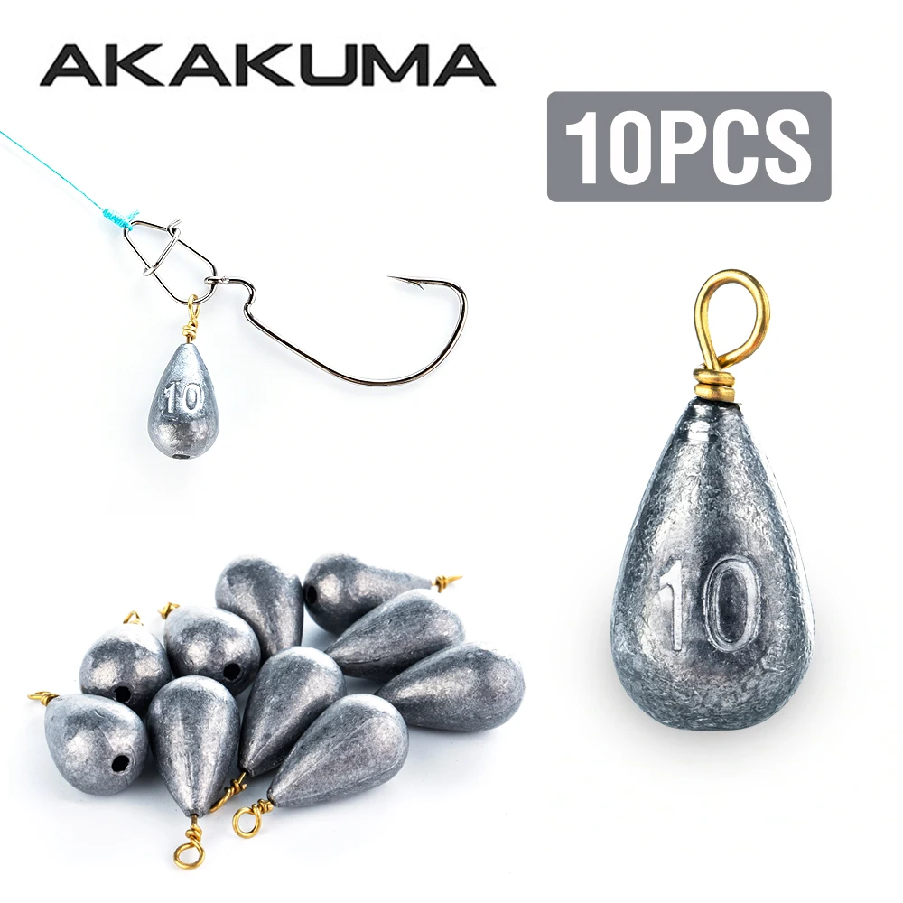 10PCS Water Drop Fishing Sinker 3.5g-20g Lead Weight with 360 Swivel Casting Tackle Accessories