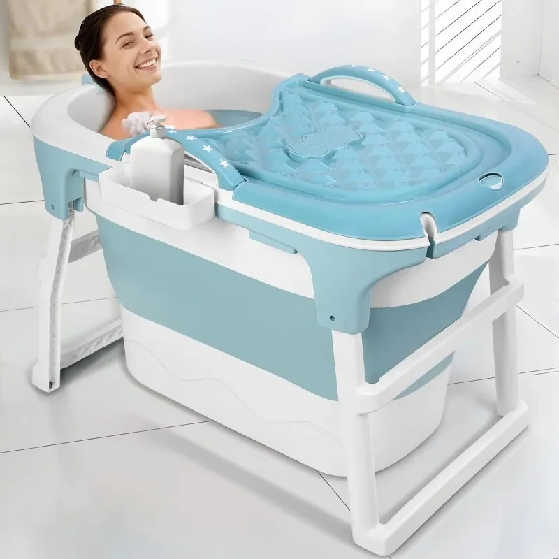 Foldable Bathtub Portable Soaking Bath Tub for Adult, Large 40'in Foldable Collapsible Tub, Ideal for Hot Bath Ice Bath