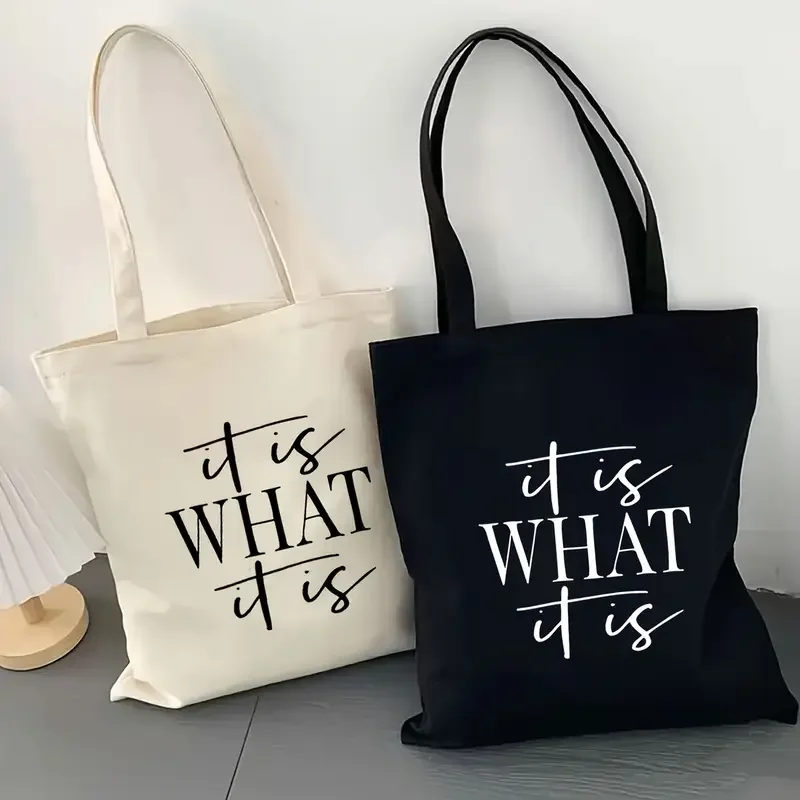 حقيبة حمل Itis What Itis للجنسين قابلة لإعادة الاستخدام كاجوال تحمل جميع الحقائب للتنقل في صالة الألعاب الرياضية في الكلية مثالية لعشاق الموضة العصرية