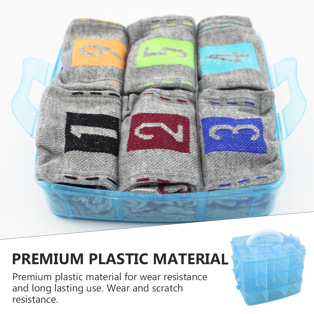

Plastic Storage Large Capacity Compartment Organizer Socks Jewelries Holder Box Detachable Multi-Layer