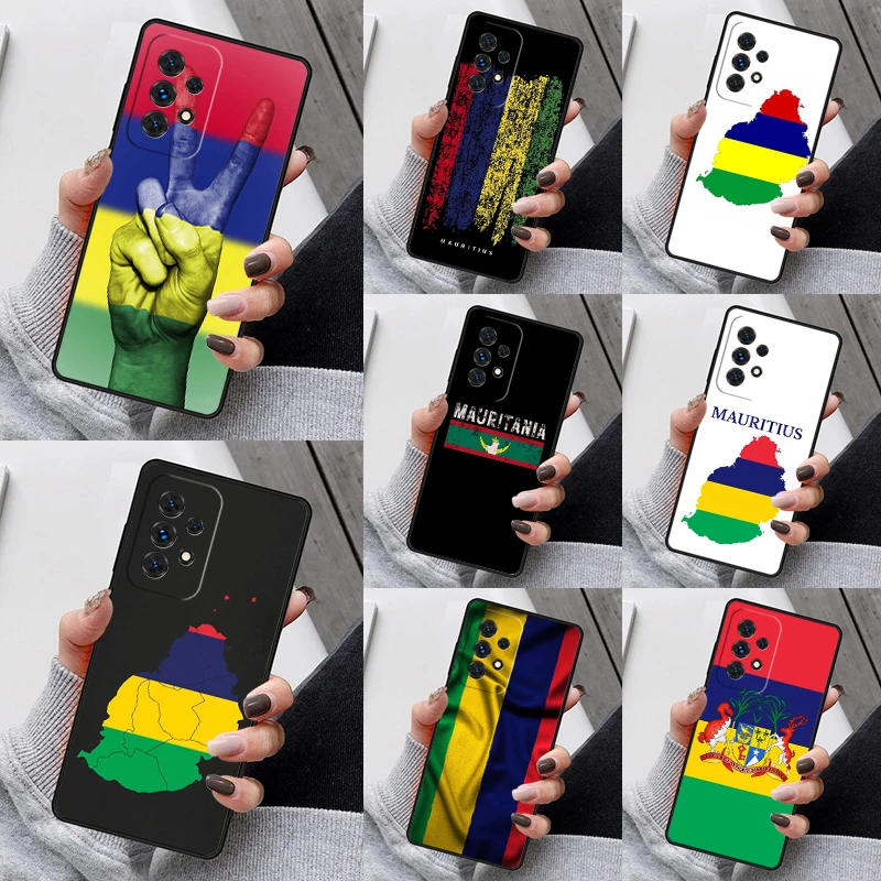 Чехол для телефона с флагом Мавритиса для Samsung Galaxy S25 S23 S30 S8 S21 S20 FE S24 S22 Note 10 20 Plus lite Ultra