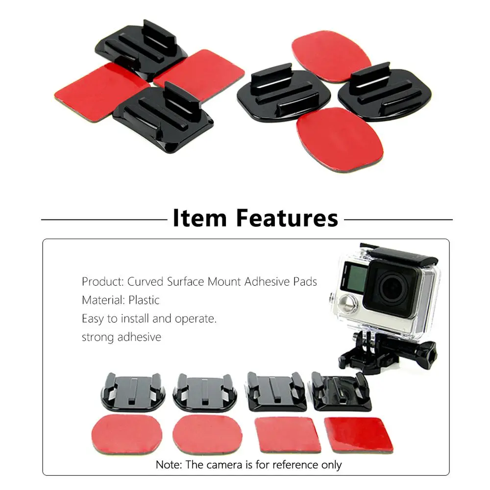 Sports Base Helmet Pad Adhesive Sticker Holder Flat Curved Mounts For GoPro Hero Xiaomi Yi 4K