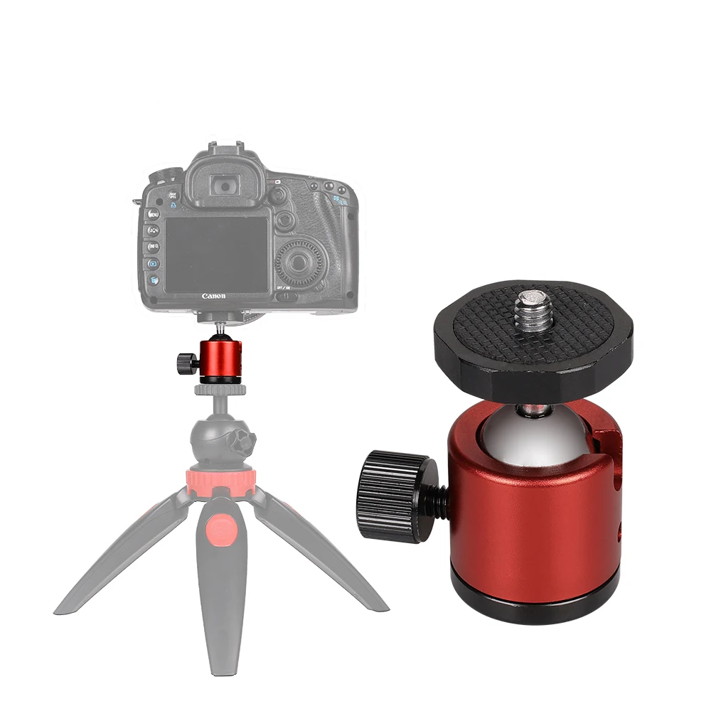 Tripod Ball Head with 1/4 Screw 360 Degree Aluminum Alloy Photography Mini Ballhead Tripod for DSLR Camera