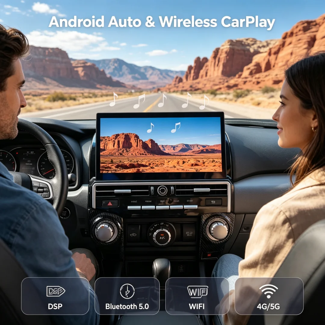 13.3INCH CarPlay Car Radio Stereo For TOYOTA 4RUNNER 2009-2022 Android 14 Touch Screen Multimedia Player GPS Navi 4G WIFI HU DSP