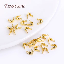 100pcs/lot 14K/18K Gold Plated Crimp End Beads Findings,lamps For jewelry,DIY Jewelry Making Supplies,Connector Clasps Fitting