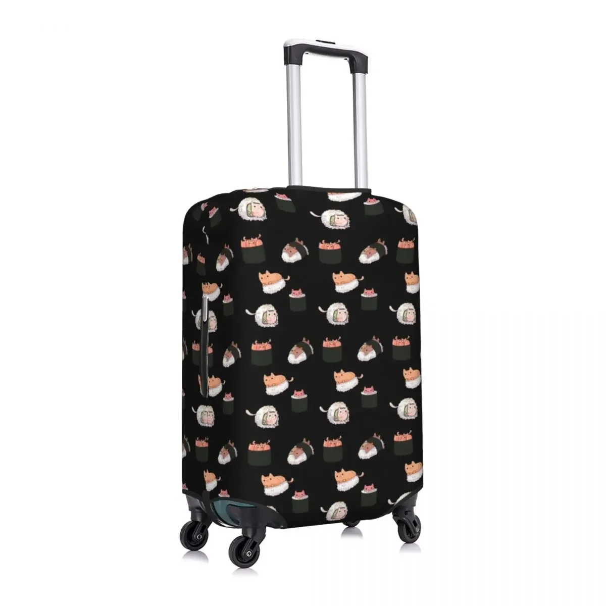 Sushi Cats Cute Suitcase Cover Japanese Funny Animal Cartoon Business Flight Strectch Luggage Case Protector