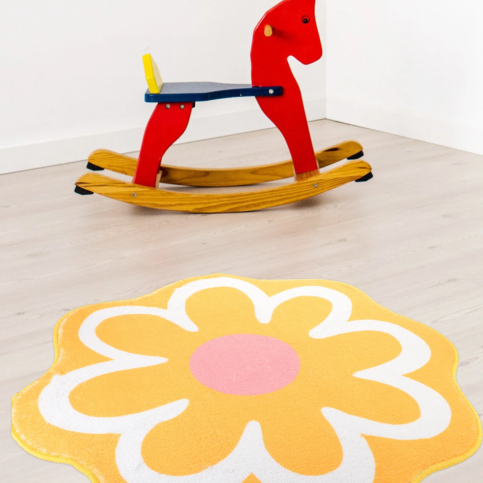 

Flower Shaped Carpet Yellow Soft Floor Rug for Living Room Bedroom Decorative Floor Mat Home Carpet Area Rugs for Bed Side Sofa