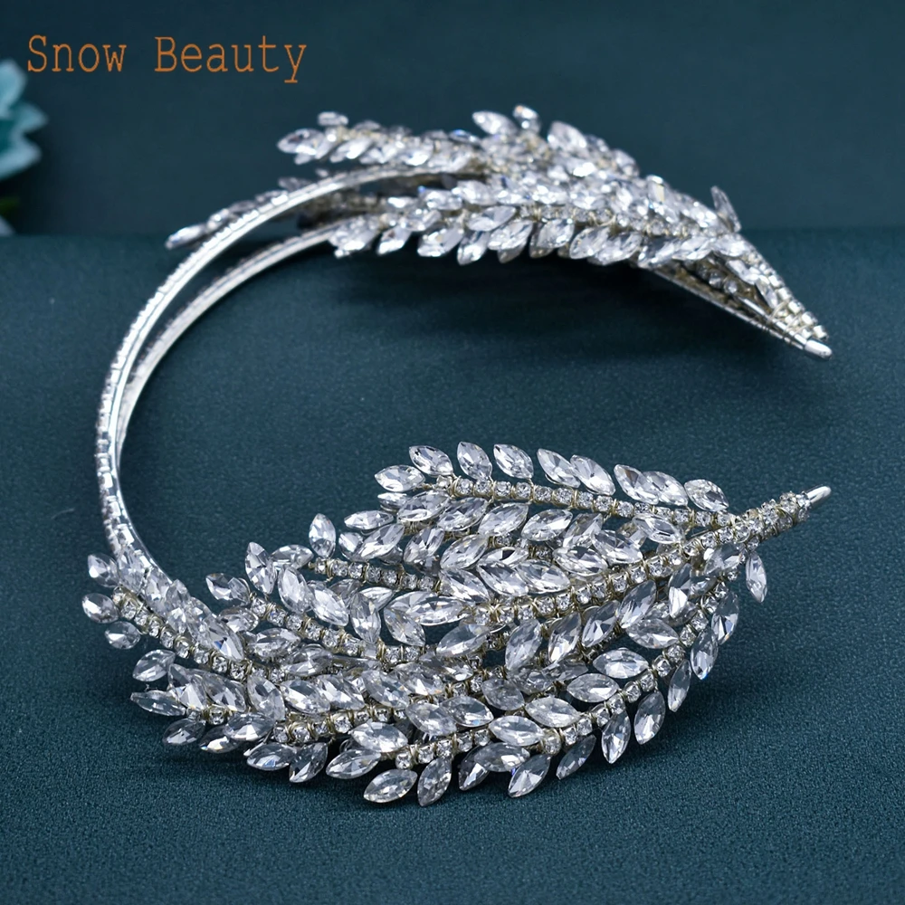 DZ019 Bride Hair Ornament Jewelry Gift Accessories Elegant Bridal Headpiece Crystal Bride Headwear Rhinestone Wedding Headdress