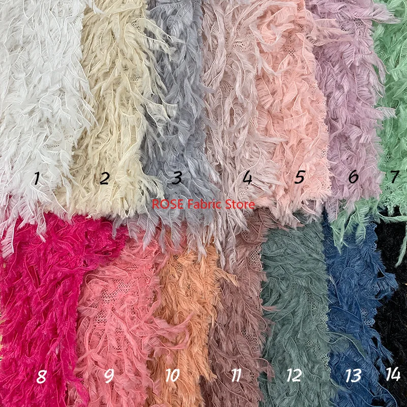 

Кружевная ткань с имитацией перьев, ткань с кисточками из перьев, бархатная ткань, ткань для пальто с перьями, косплей, ткань кимоно