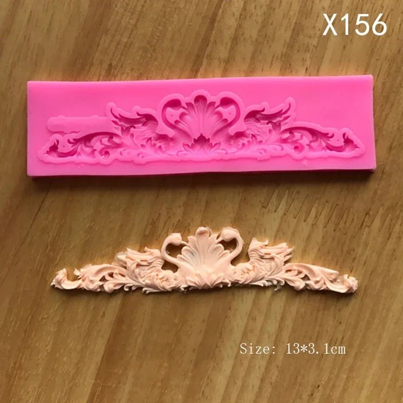 European Vintage Relief Silicone Fondant Lace Mold Chocolate Clay Candy Moulds Cake Border Decorating Tools