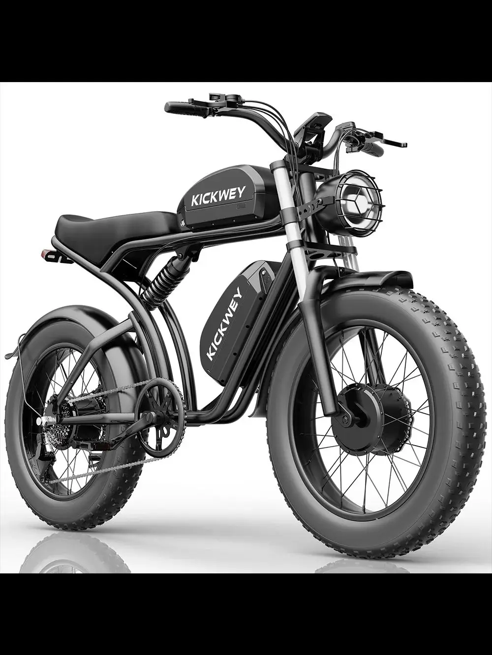 AliExpress KICKWEY K7 Adult Electric Bicycle 1500W Men's E-Mountain Bike 48V23Ah Battery Electric Bike 20 Inch Fat Tire E-bike