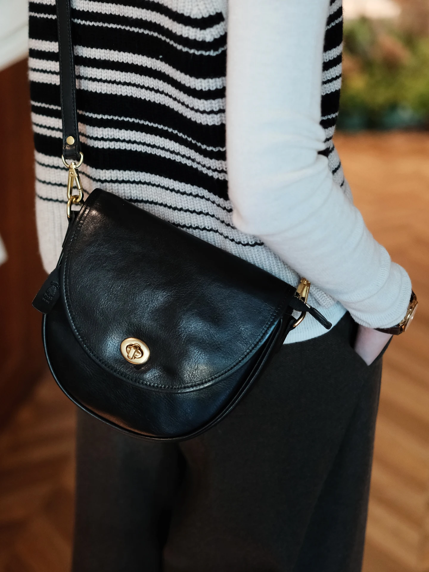 حقيبة كروس للسيدات من الجلد الطبيعي الفاخر غير الرسمي حقيبة كتف نسائية مصنوعة يدويًا من جلد البقر الحقيقي #3