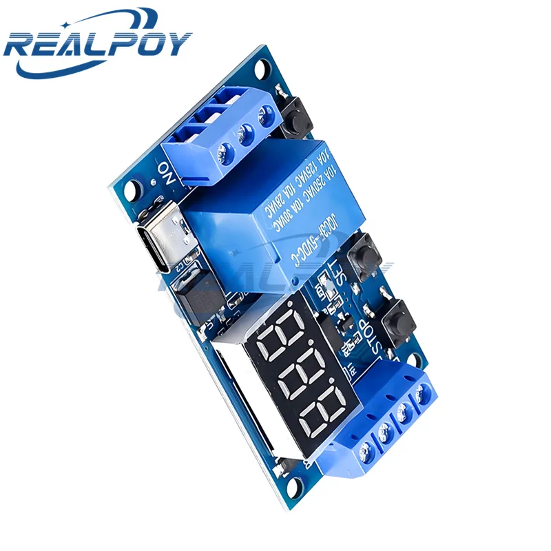 1 Channel 5V Relay 6-30V Relay Module OFF/ON Switch Trigger Time Delay Circuit Timer Cycle 999 minutes Adjustable XY-J02 image 5