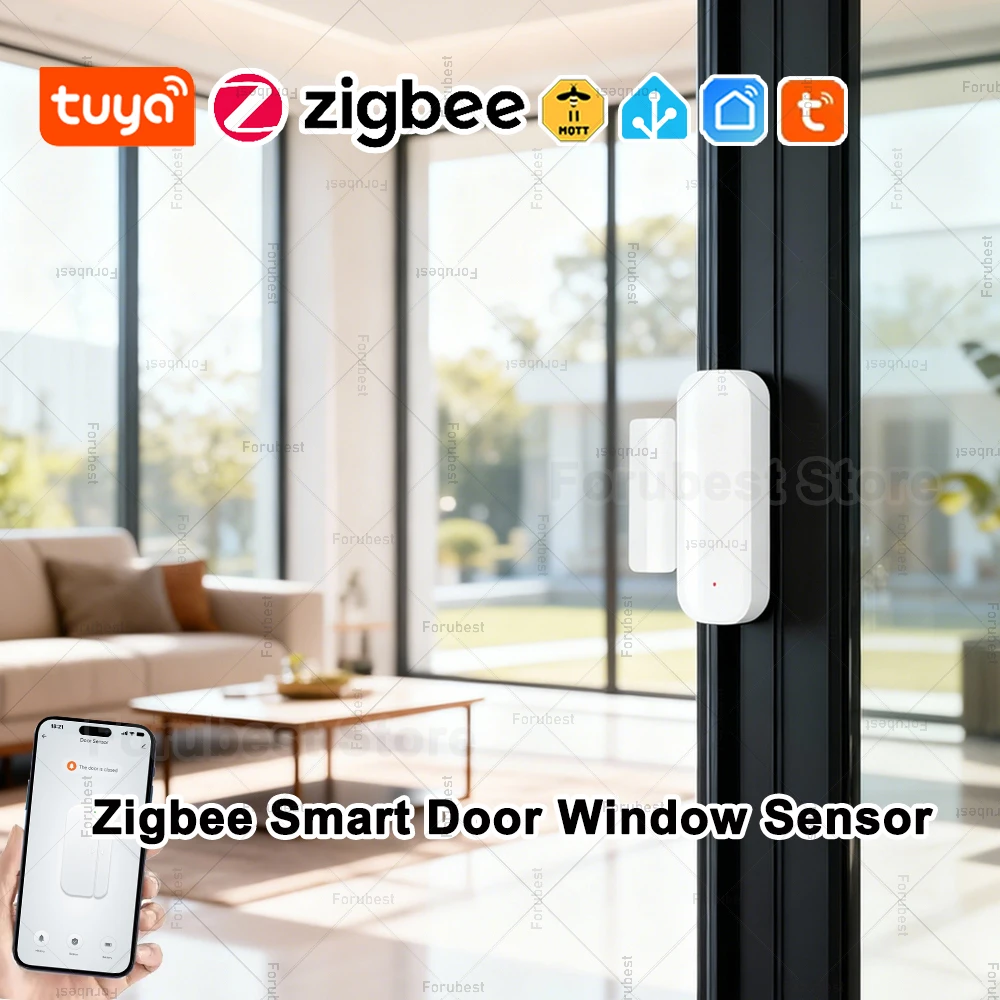 Tuya Zigbee Tür Fenster Sensor Drahtlose Kontaktieren Sensor Offen Geschlossen Detektor Smart Home Sicherheit Gerät Funktioniert Mit Smart Leben Z2M