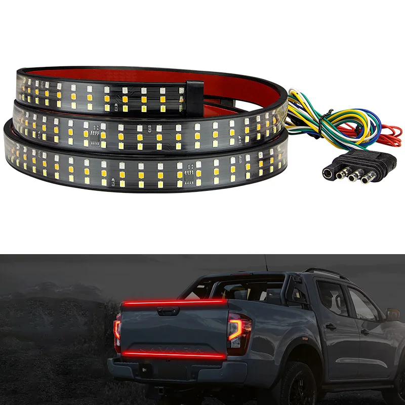 

Pickup truck taillights 60 inches 49 tricolor taillights, three rows of turn signals, running lights, and flowing light