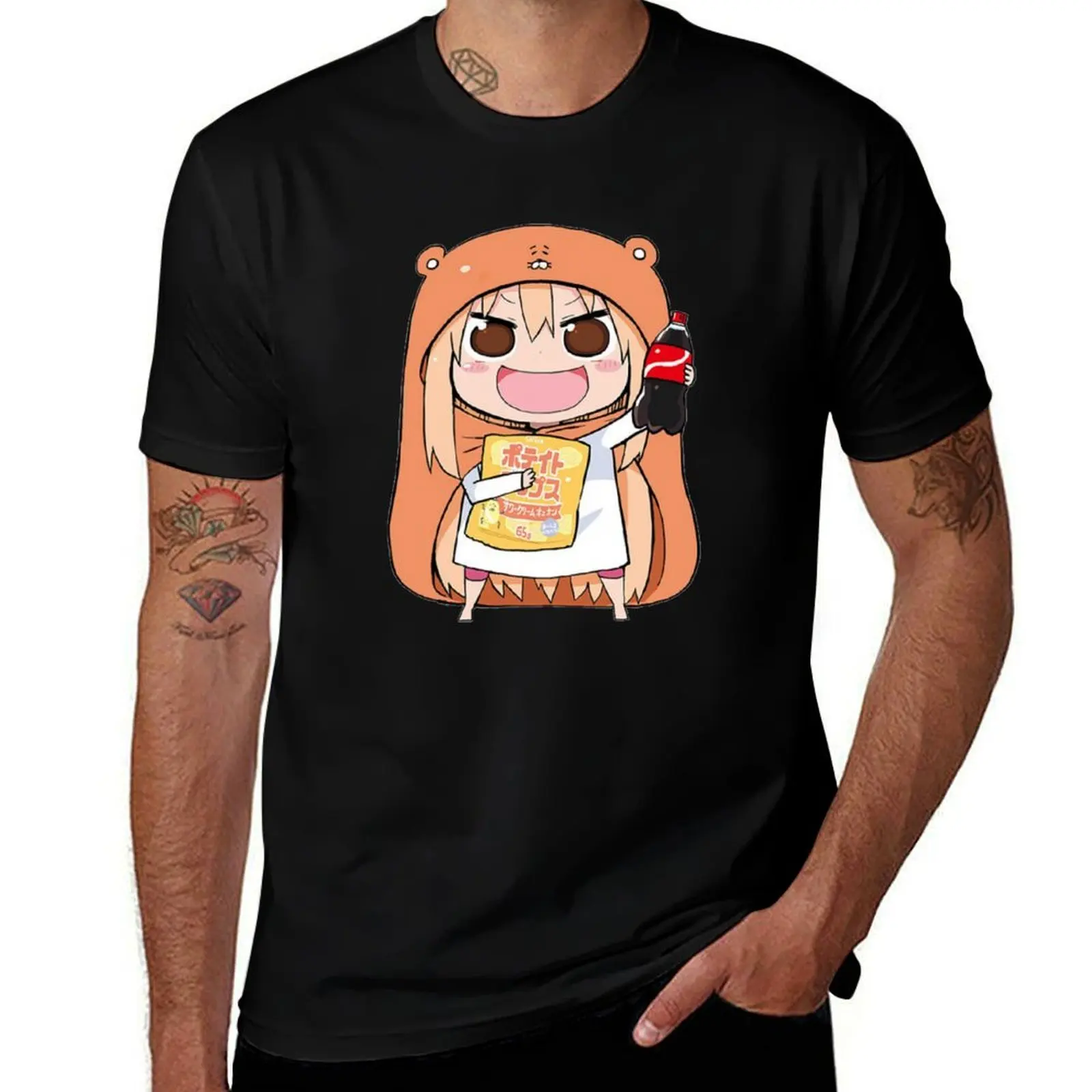 

Umaru chan holding a cola bottle T-Shirt Urban Style Casual Short Sleeve Top