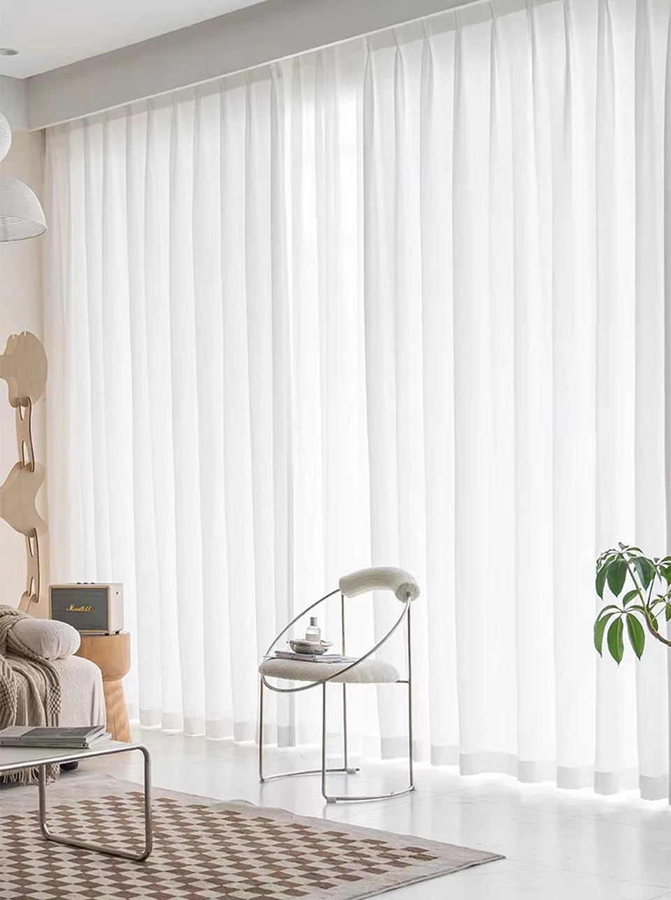 Asazal Weißer Tüll Hochwertige Dicke Luxus-Chiffon-Fenstervorhänge für Schlafzimmer, Verdunkelungsvorhänge Großhandel, Wohnzimmerdekoration – Detail 12