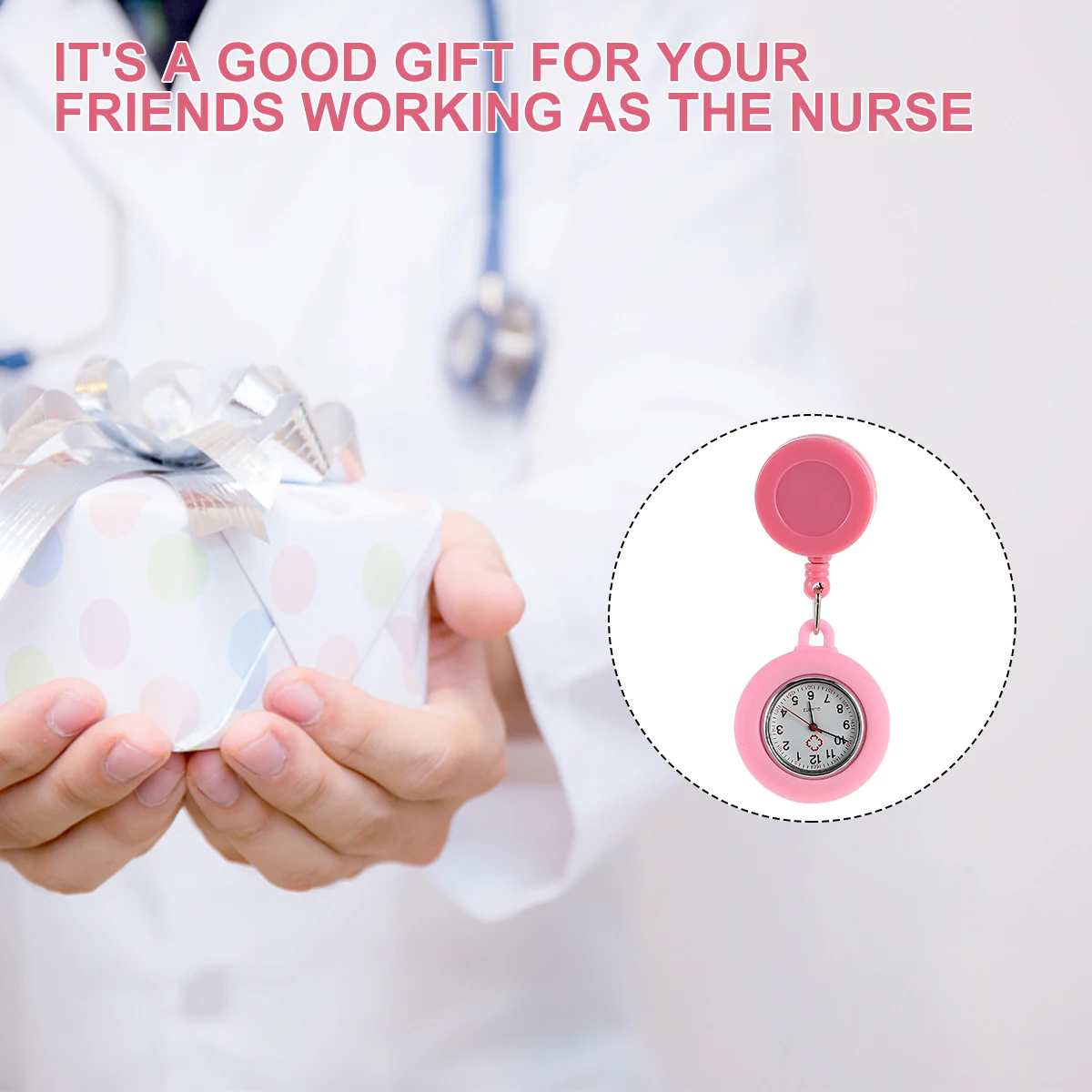 Orologio da infermiera Orologio da taschino da taschino in silicone retrattile per donna Durevole Pratico Leggero Semplice Design adorabile Regali