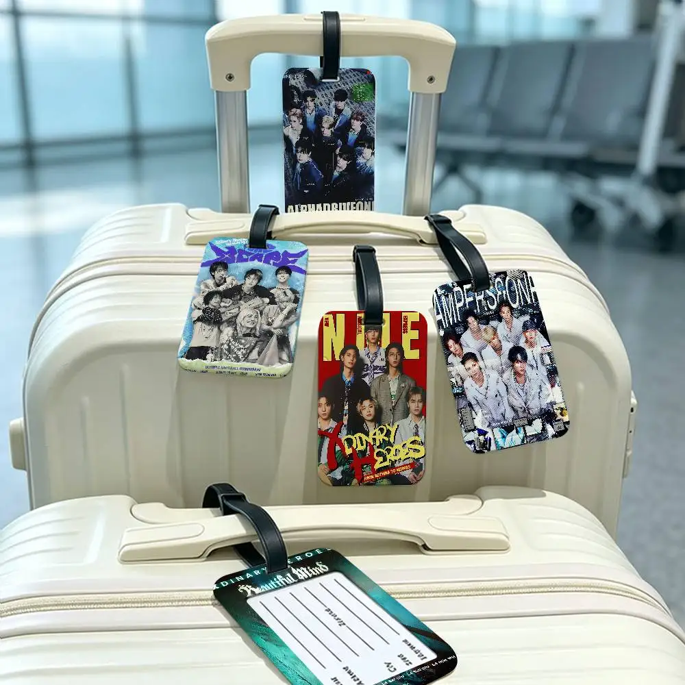 Korean boy Band X-Xdinary kpop H-Heroes Multiscene PVC Luggage Tag Anti lost Design With Information Card For Backpack Luggage