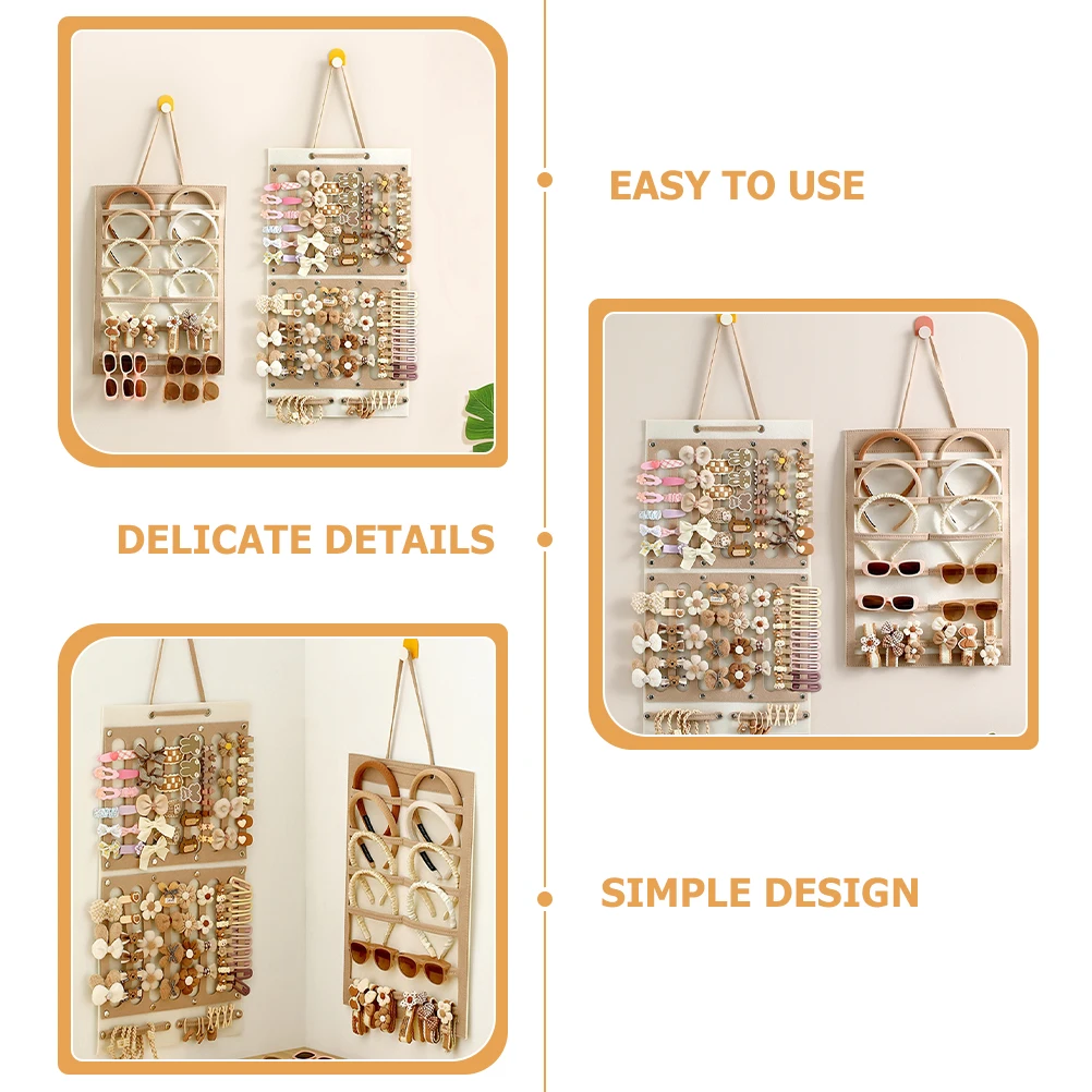 

2 Pcs Felt Hair Accessories Storage Hanging Bag Man Holders Headband Accessory Organizer