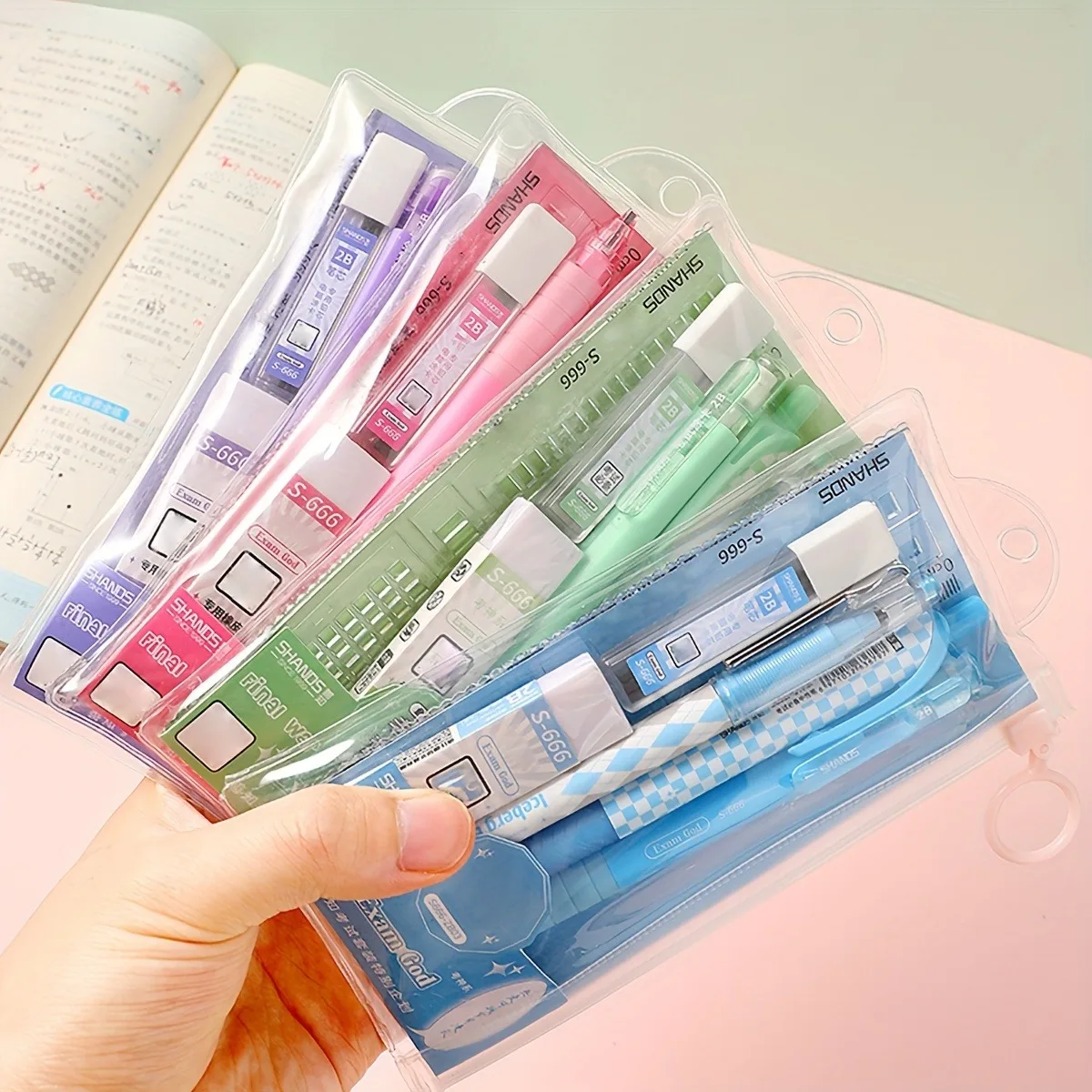 6pcs/Set Exam Gel Pen Set, Mechanical Pencil Set, Student Prize Stationery Set Holiday Gift School Supplies Office Accessories image 6