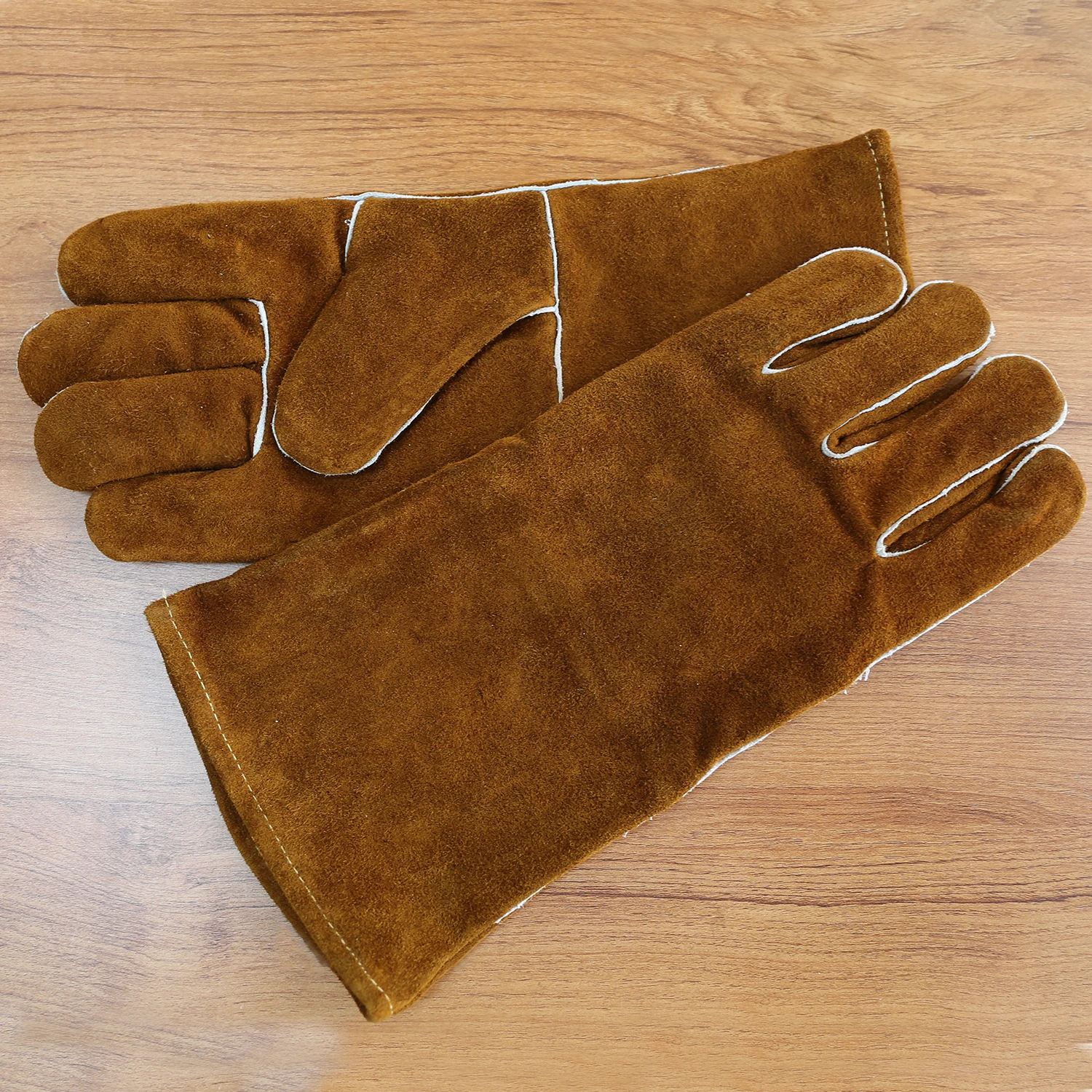 OLSON DEEPAK Welding Gloves Fire Heat Resistant Gloves Split Cowhide Gloves Kevlar Gloves Grill Gloves Mitts for BBQ,Oven