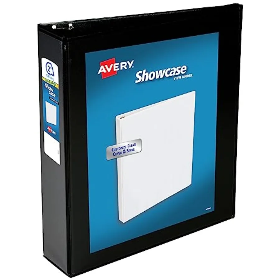 

Showcase Standard View 3 Ring Binder, 2" Slant Rings, 530-Sheet Capacity, 2.8 Inch Wide Spine, 1 Black Binder, Ideal for Lightw