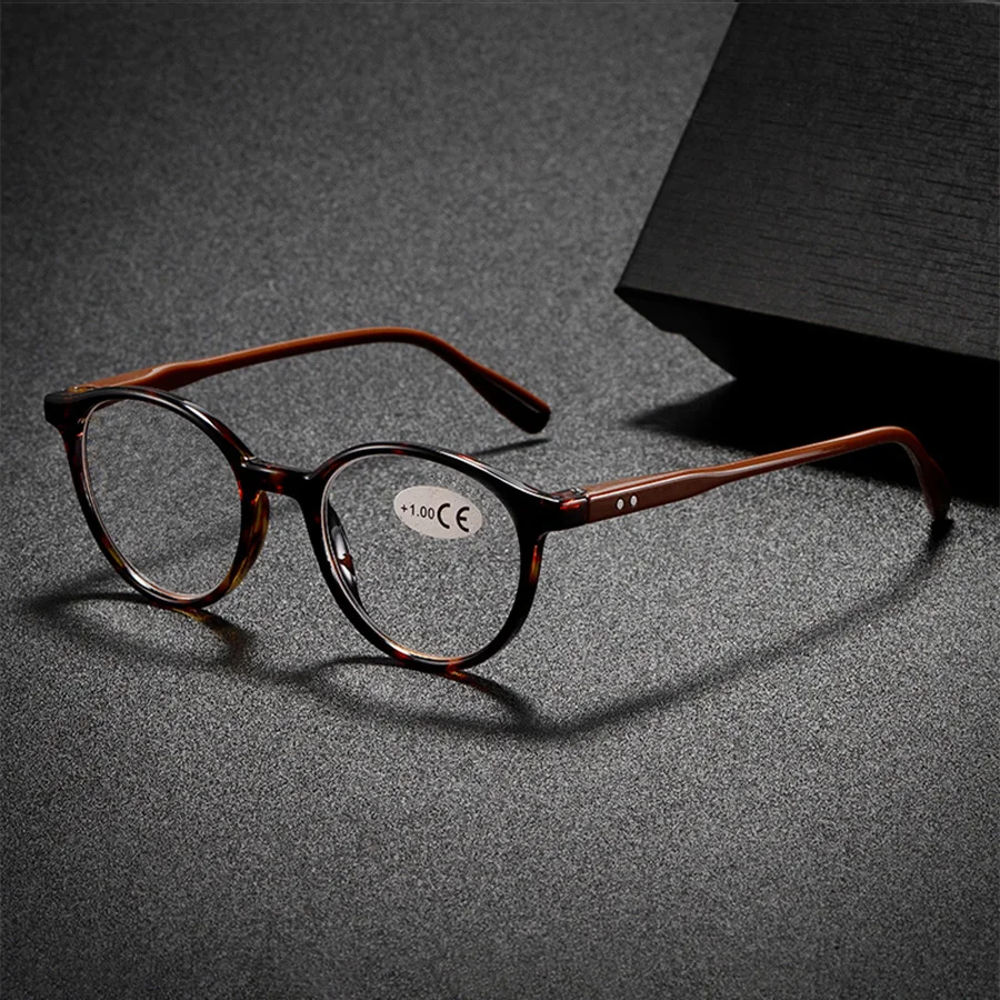 Elegant Retro Reading Glasses, Unisex Round PC Frame, High Definition Presbyopic Eyewear, Trendy Vintage Style