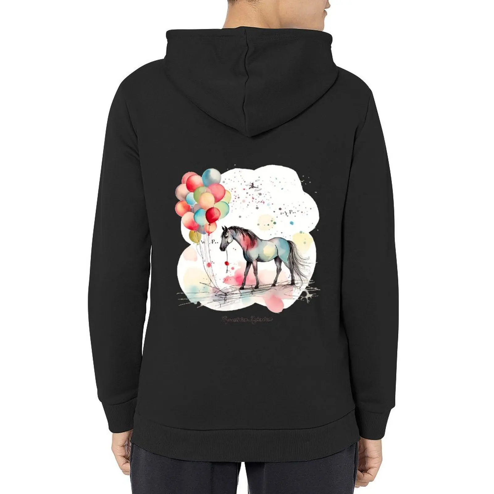 

Horse with Balloons - Flower Horse Hoodie men's sweat-shirt set men wear men clothes fashion men mens hoodies