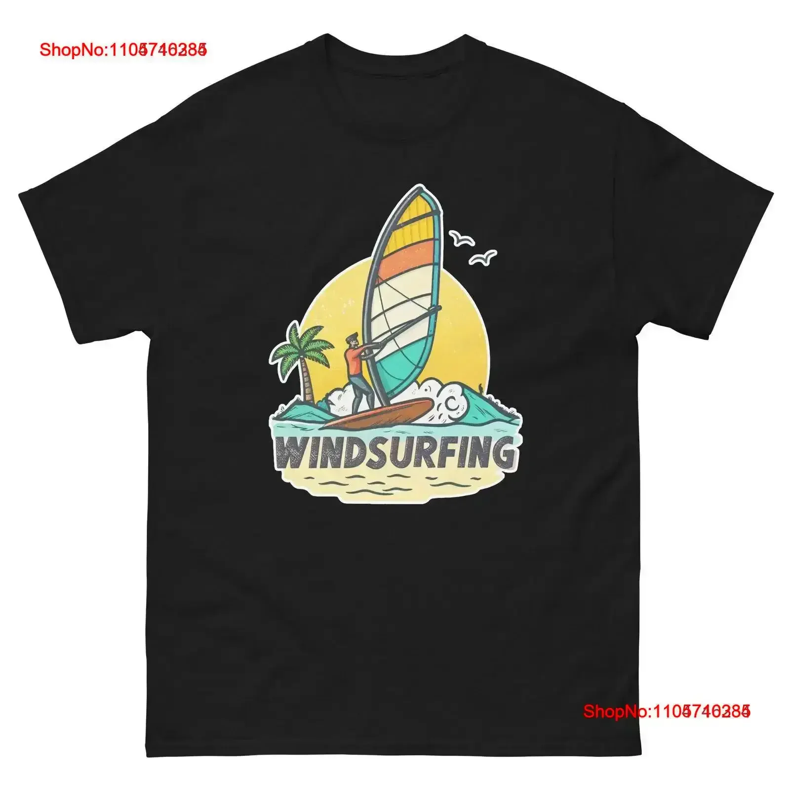 Windsurfing Sport Sports Activity Game T Shirt vintage Washed Top For Everyday Wear Breathable Casual Versatile Slightly homme