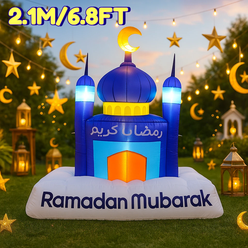 

2,1 м/6,8 футов мусульманский фестиваль Рамадана DIY Декор надувная модель праздник Ид стиль церковный двор светодиодный светильник орнамент подарочное украшение