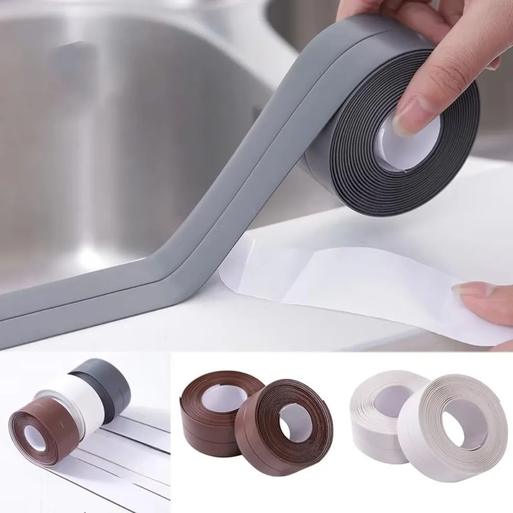 Tape Caulk Strip PVC Sealing Tape Seal Gap Durable Waterproof Tape Self Edge 3.2M Length Self Adhesive Strip for Countertop Edge