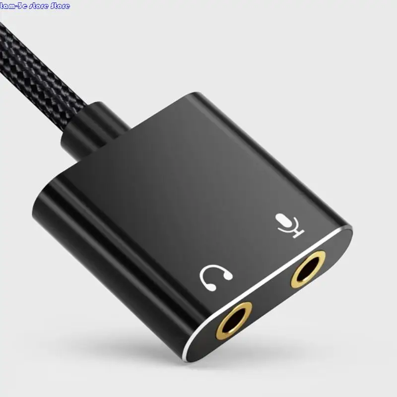 D0UA محول صوت USB متقدم إلى 3.5 ملم بطاقة صوت USB للألعاب والبث والموسيقى مع ميزات إلغاء الضوضاء