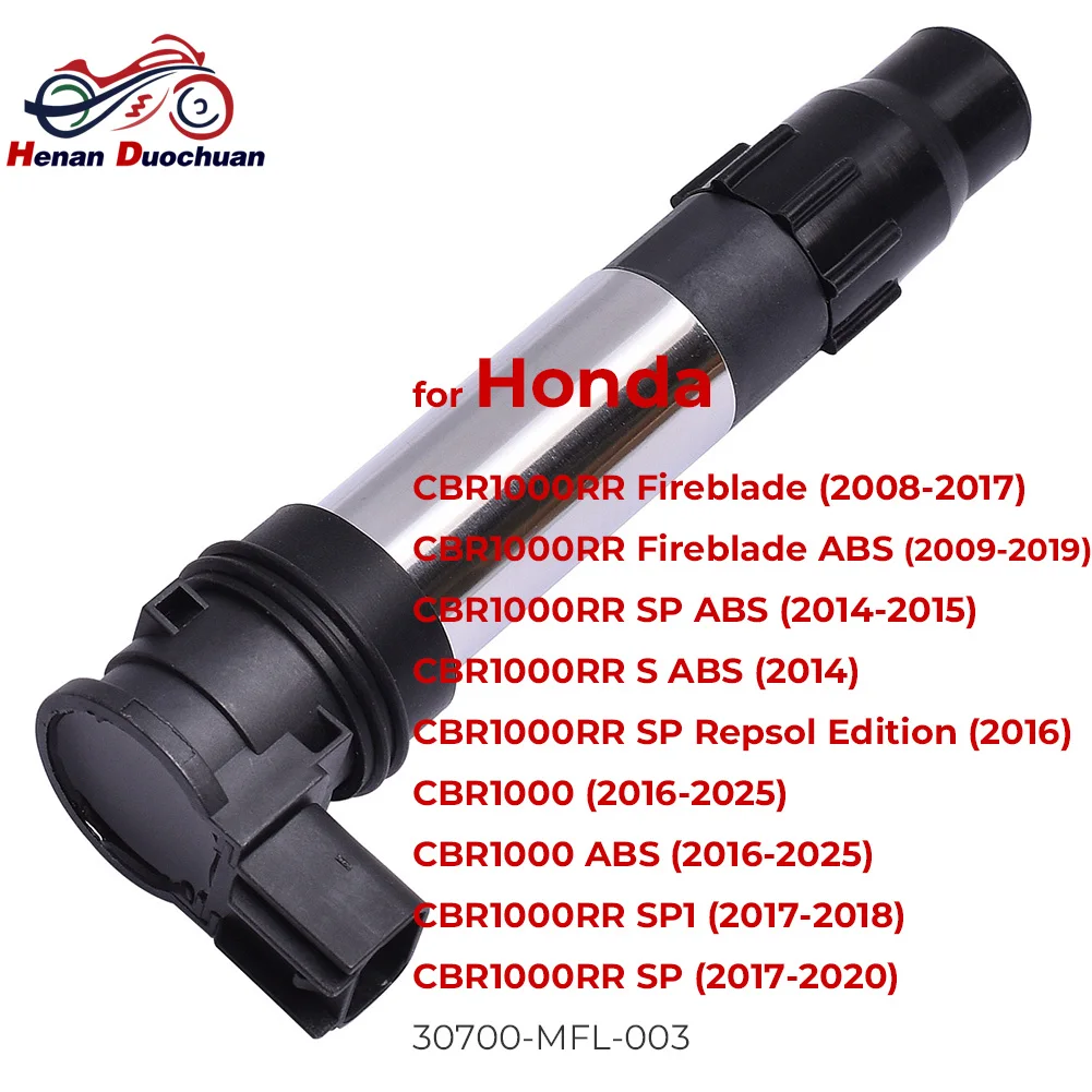 Ignition Coil 30700-MFL-003 for Honda CBR1000 RR Fireblade ABS SP SP1 Repsol 2008-2025 High Voltage Spark Plug Wire Set Motor