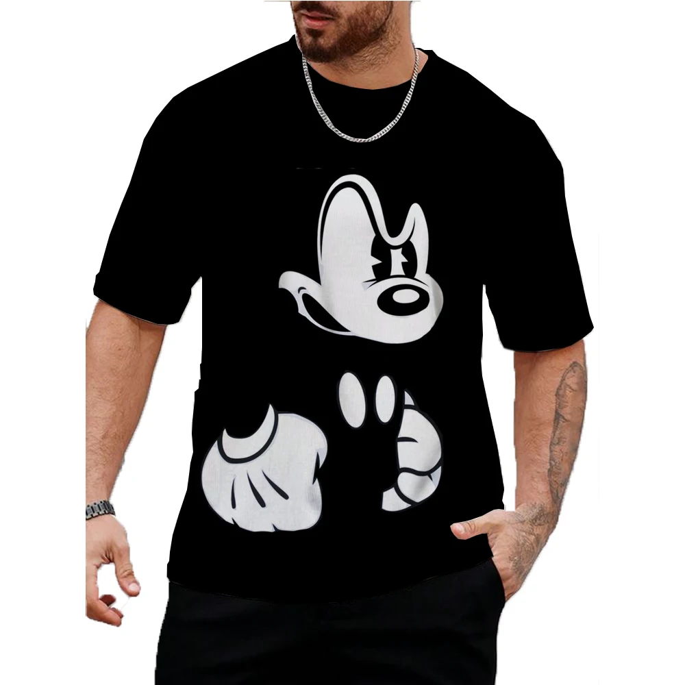 2024 Disney Summer Mickey Mouse Short Sleeve 3d Print T-shirt Men's T Shirt Couple Cartoon TShirts Cute Funny Tops Tee