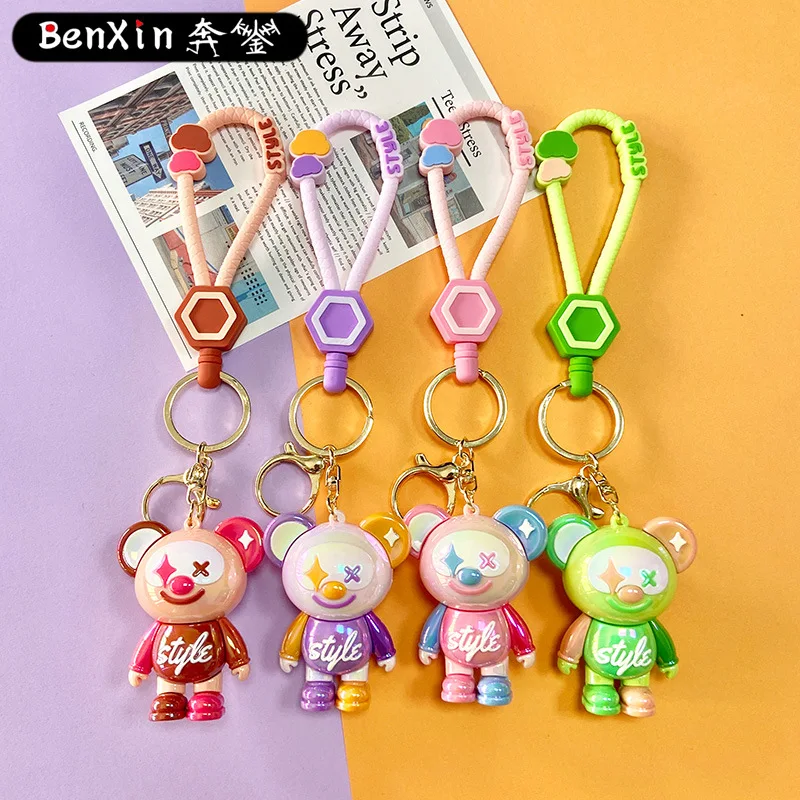 

2025 Minso Creative cartoon colorful splicing koala dolls, keychains, bags, pendants, car key chains, pendants and gifts