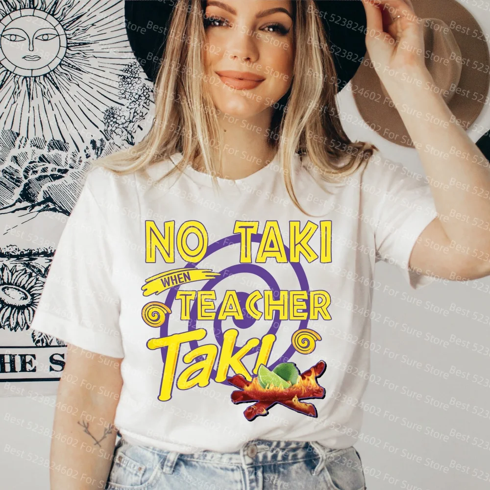 No Taki When Teacher Taki Shirt Lustiges Lehrer-Sweatshirt Lehrer-Liebhaber-T-Shirt Coole Bildungs-Shirts Geschenk für Frauen T-Shirts