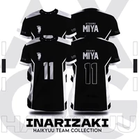 Haikyuu Inarizaki dibujos animados Anime Cosplay hombres Jersey verano manga corta niños camisetas 2024 moda mujer camiseta de gran tamaño