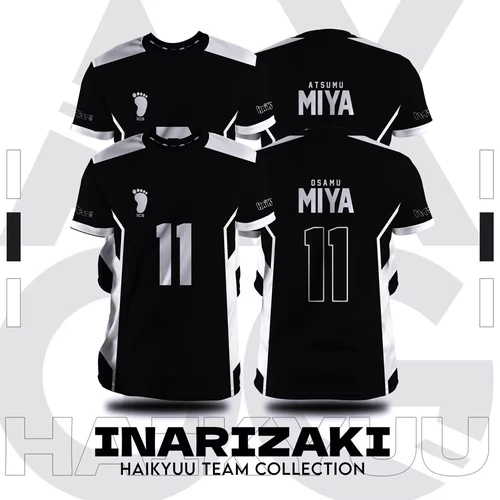 Imagen 1 del producto Haikyuu Inarizaki dibujos animados Anime Cosplay hombres Jersey verano manga corta niños camisetas 2024 moda mujer camiseta de gran tamaño