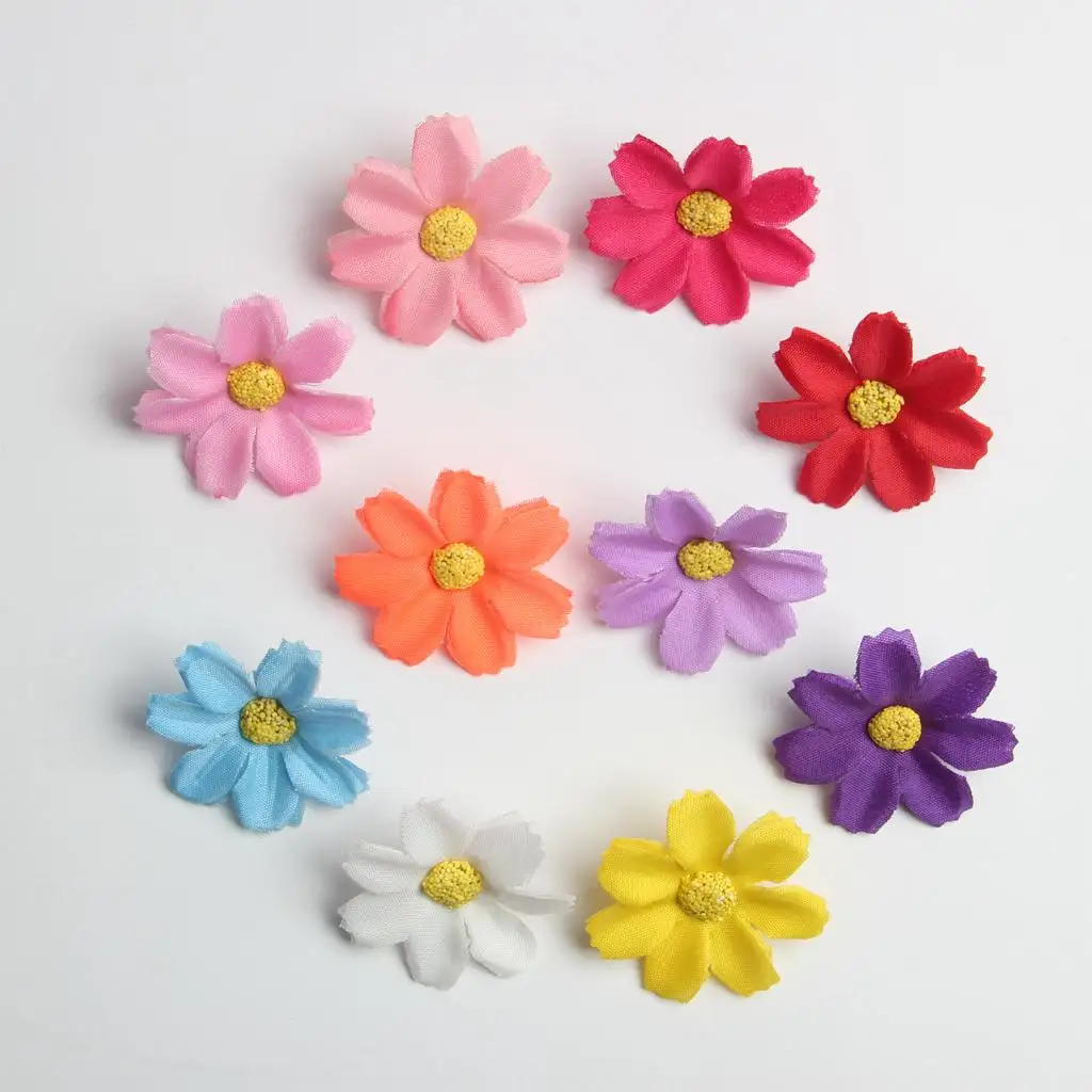 Acessório De Cabelo Flores Artificiais, Broche DIY Decor, 50Pcs Set