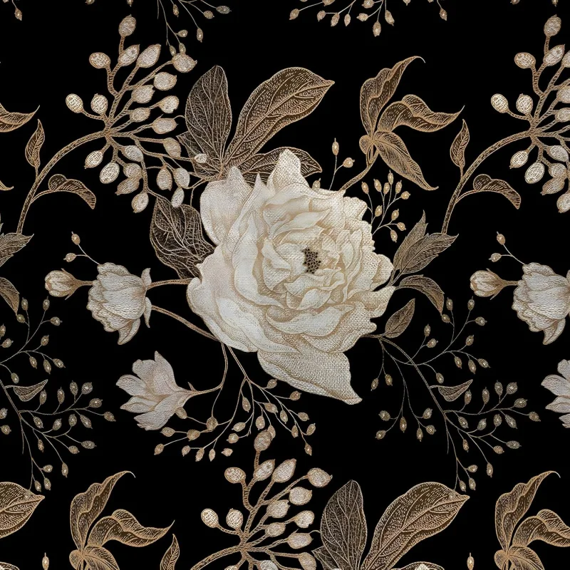 

Черные обои с цветочным рисунком, контактная бумага 17,7 x 118,1 дюйма, винтажная самоклеящаяся бумага